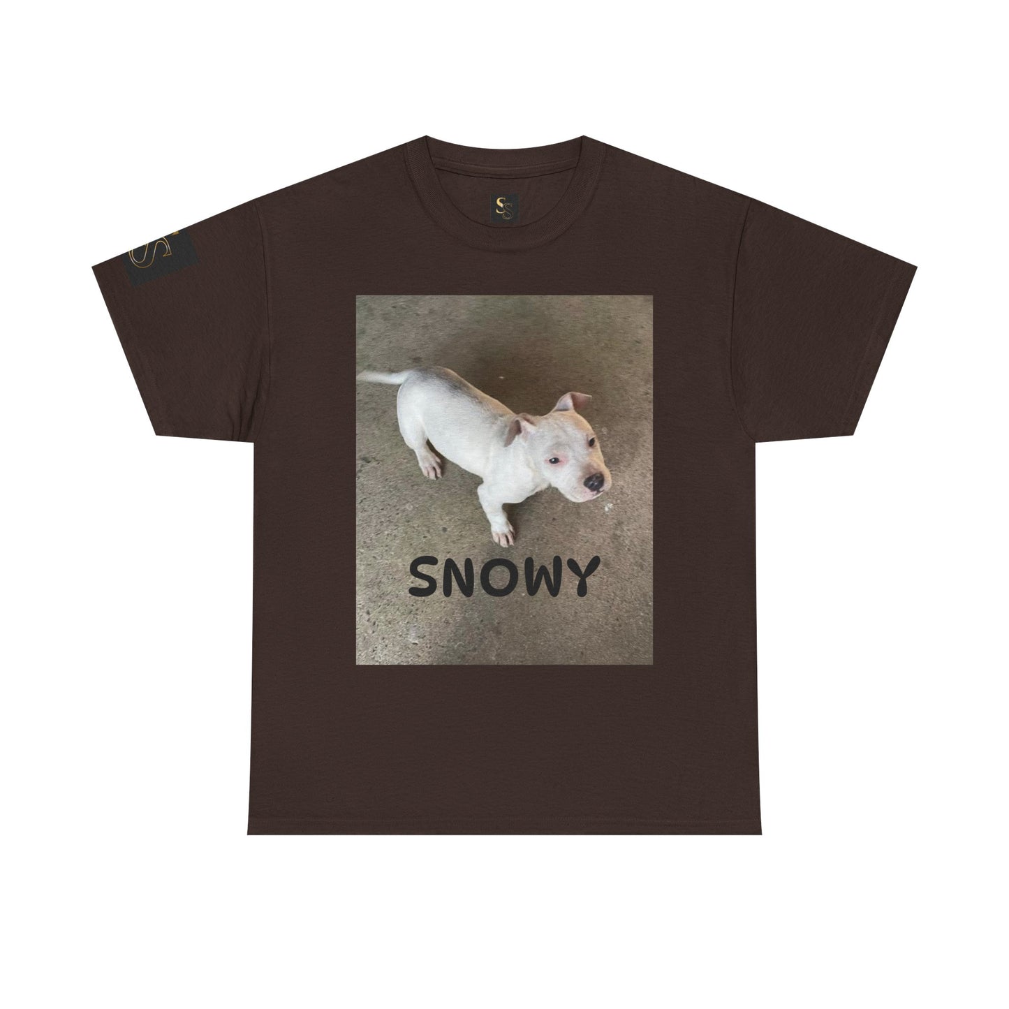 Snowy Dog Lover Unisex Heavy Cotton Tee, Cute Pet Tee, Animal Lover Gift, Dog Shirt, Casual Wear, Gift for Dog Owners
