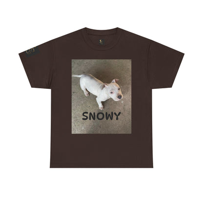 Snowy Dog Lover Unisex Heavy Cotton Tee, Cute Pet Tee, Animal Lover Gift, Dog Shirt, Casual Wear, Gift for Dog Owners