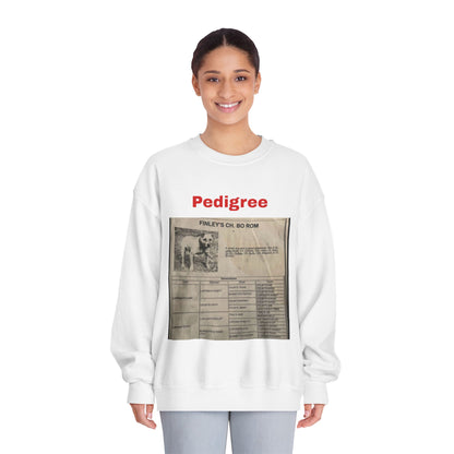 Pedigree History Crewneck Sweatshirt — Vintage Dog Pedigree Print