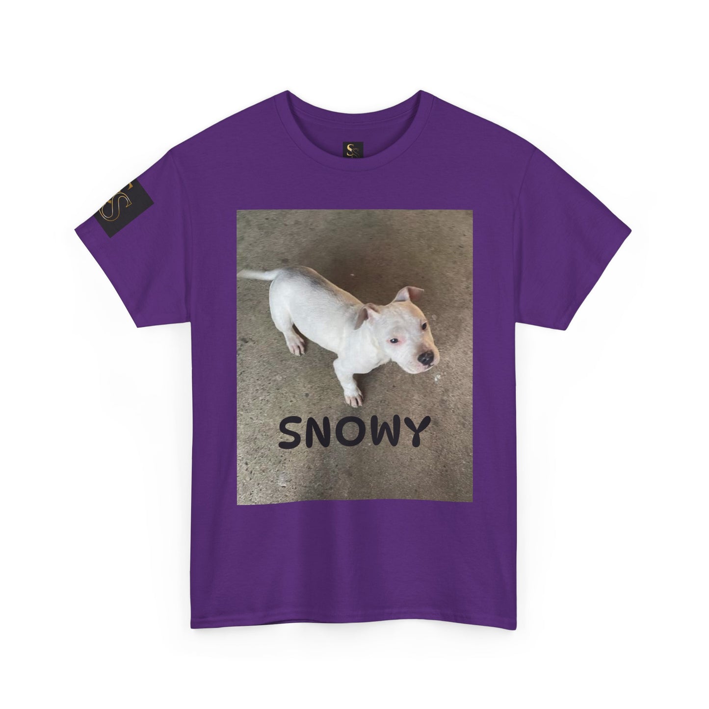 Snowy Dog Lover Unisex Heavy Cotton Tee, Cute Pet Tee, Animal Lover Gift, Dog Shirt, Casual Wear, Gift for Dog Owners