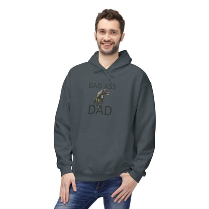 Badass Dad Hoodie — Graphic Father’s Day Pullover with Dog Silhouette