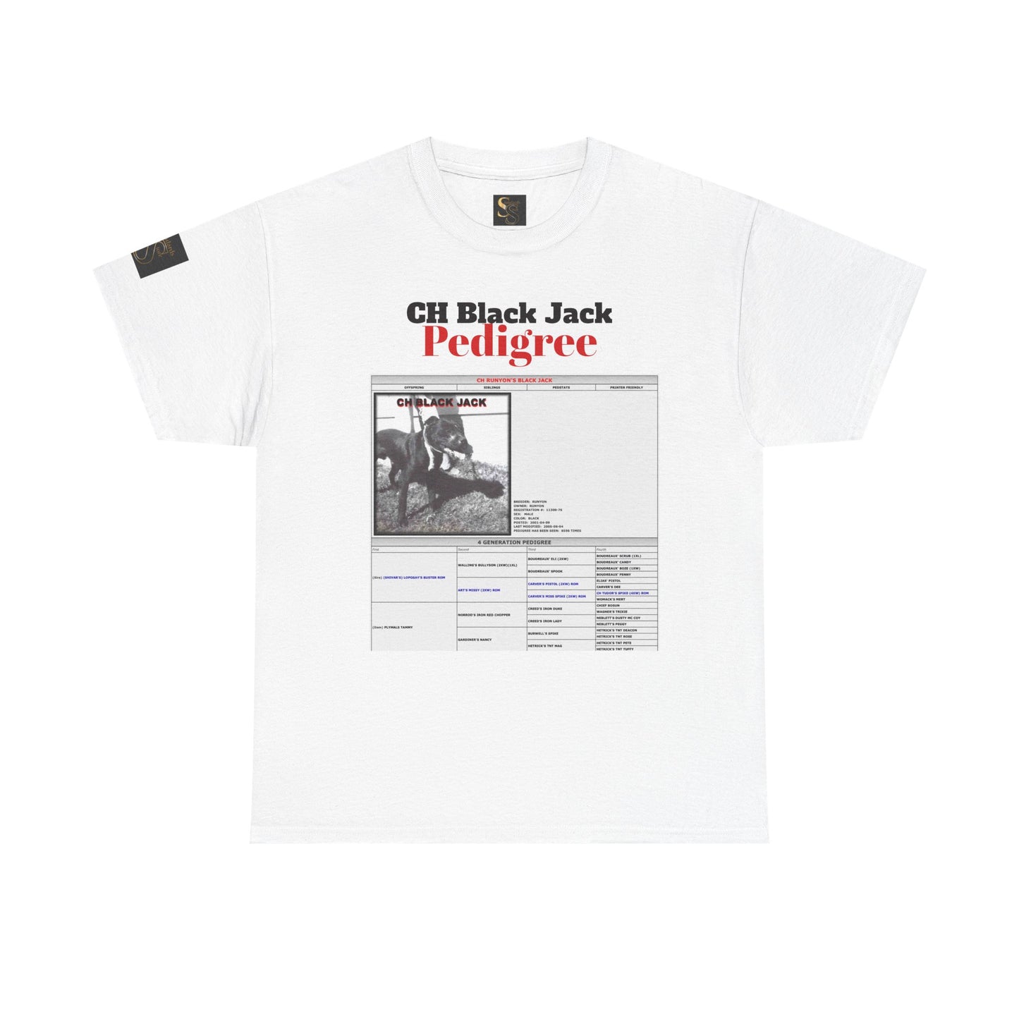 T-Shirt — "CH Black Jack" Pedigree Graphic Tee (Know Your History)