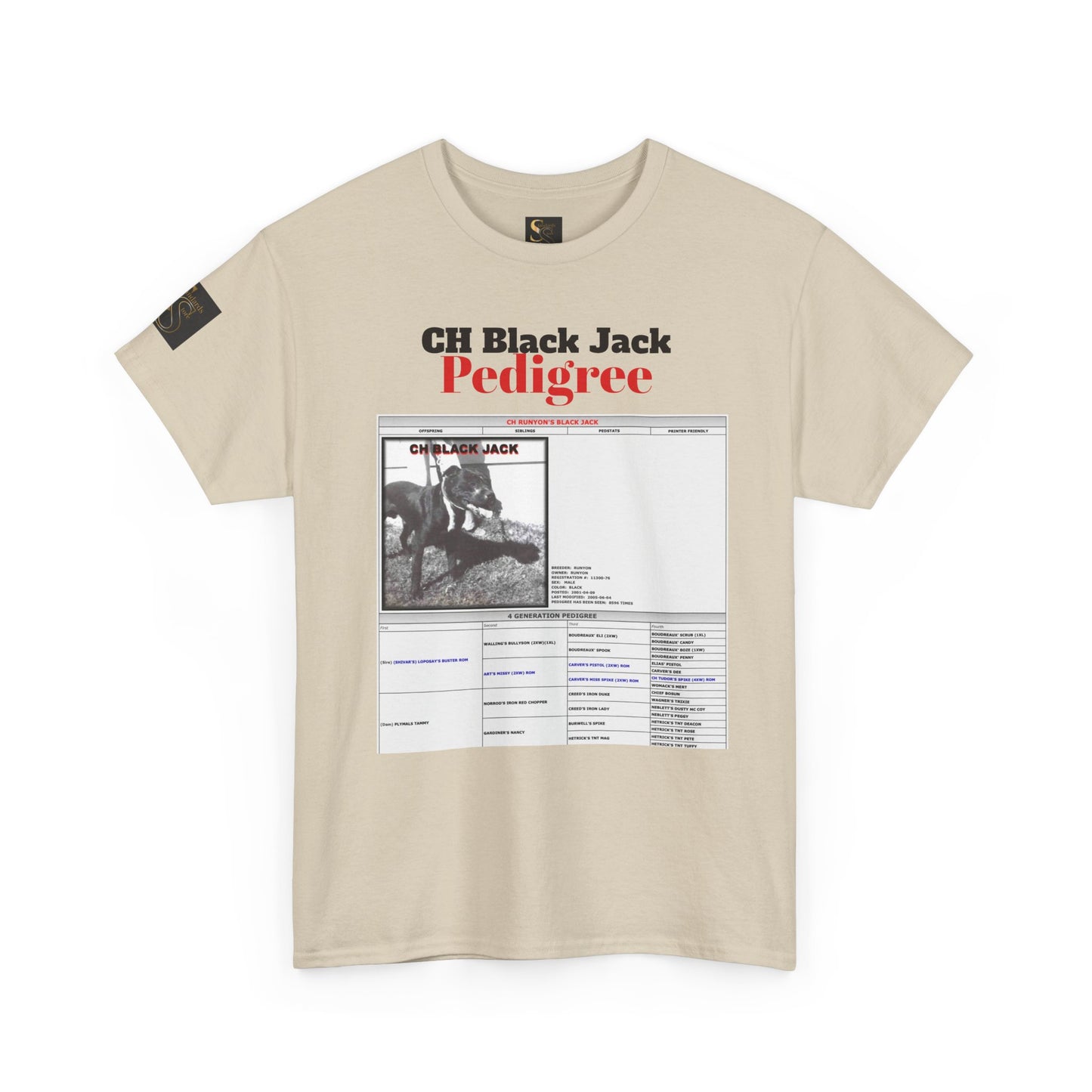 T-Shirt — "CH Black Jack" Pedigree Graphic Tee (Know Your History)