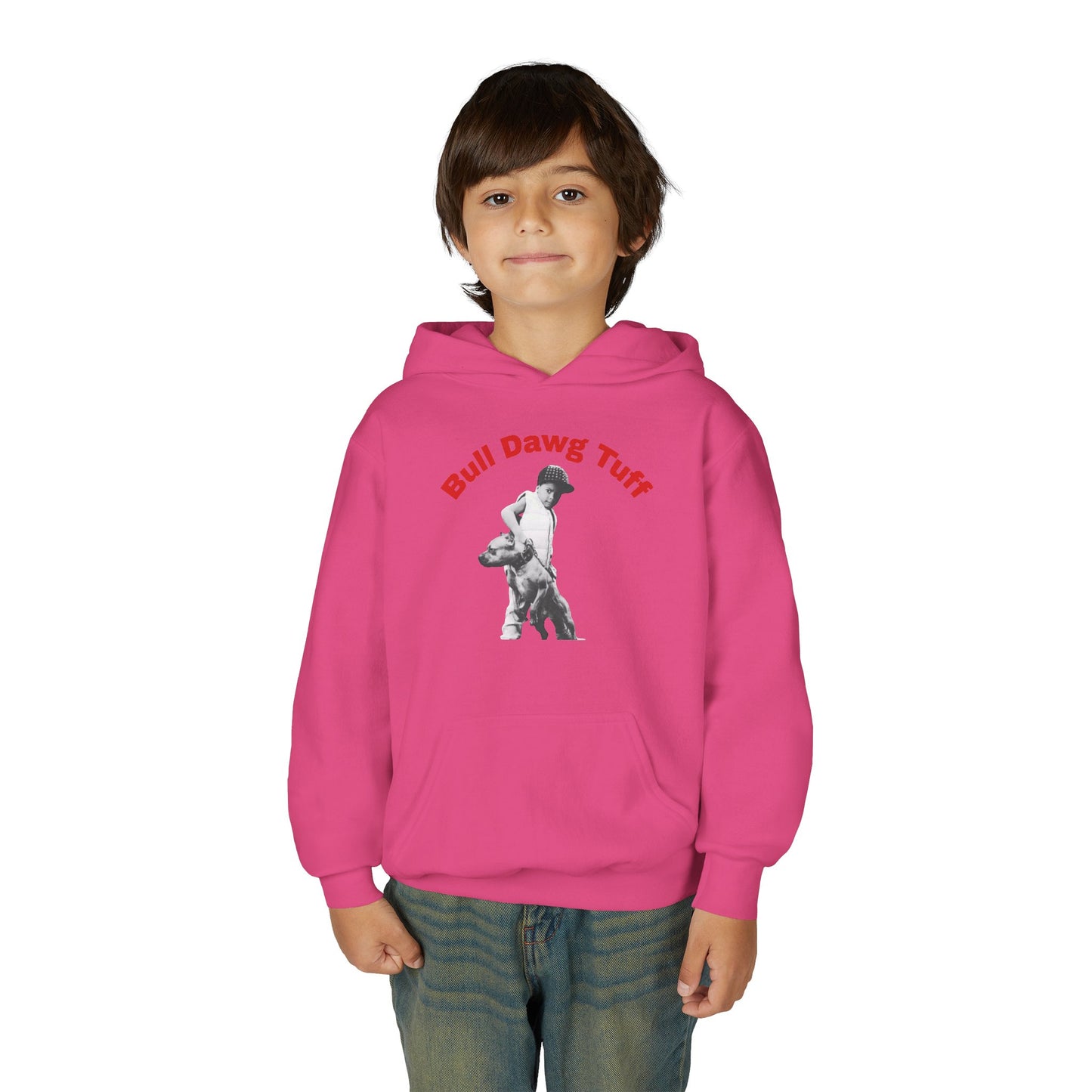 Youth Hoodie — "Bull Dawg Tuff" Graphic Sweatshirt