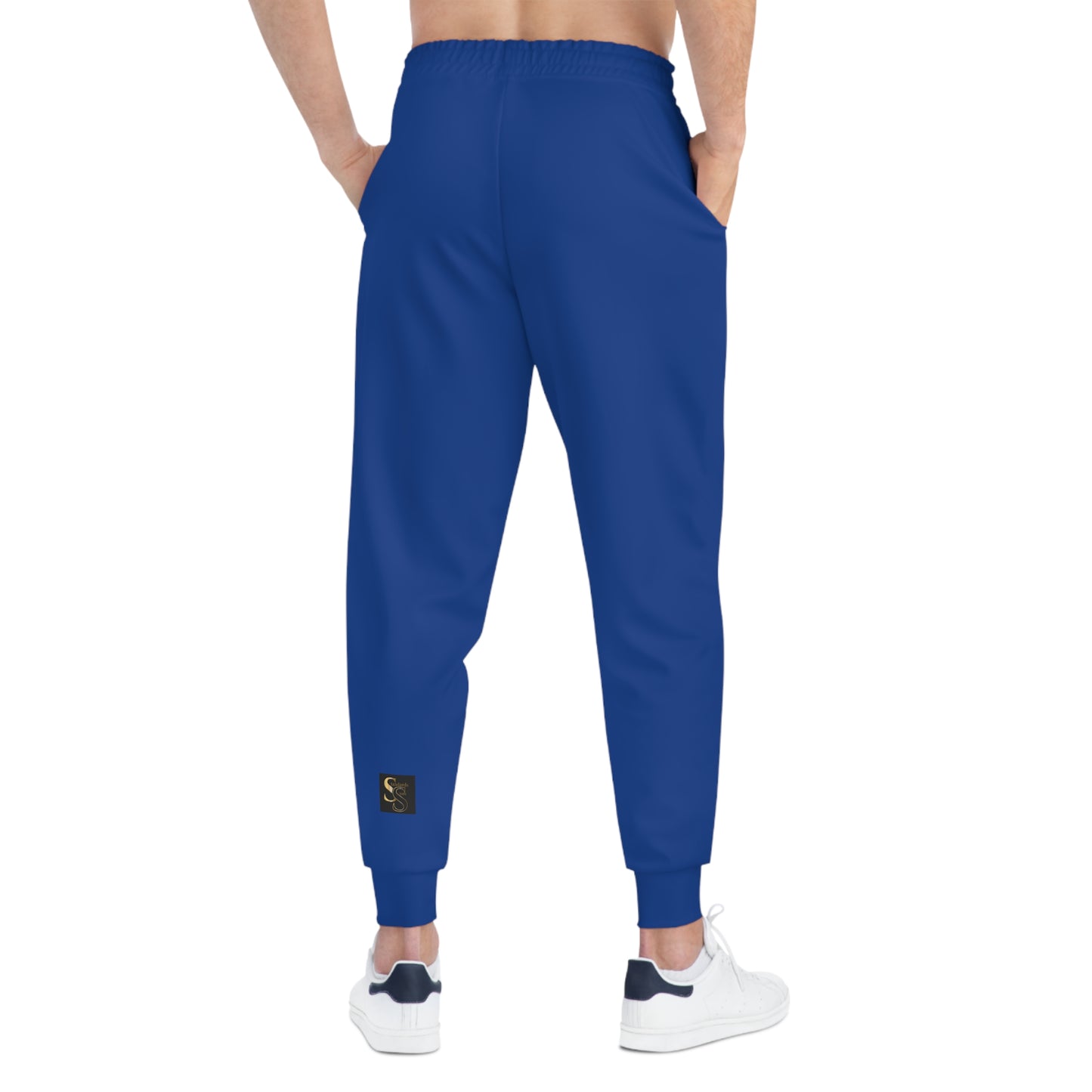Blue Athletic Joggers with Retro Boy & Dog Graphic — 'Spaz 4 Life' Casual Streetwear