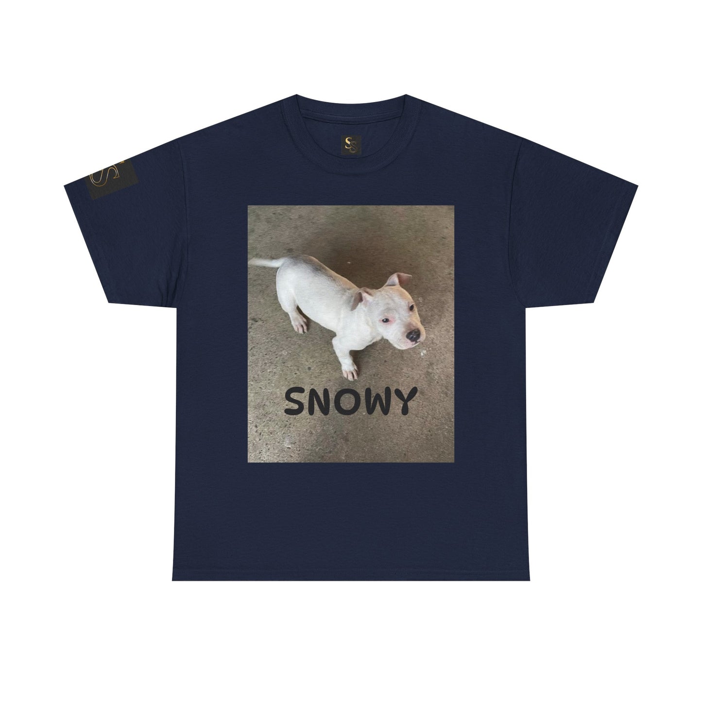 Snowy Dog Lover Unisex Heavy Cotton Tee, Cute Pet Tee, Animal Lover Gift, Dog Shirt, Casual Wear, Gift for Dog Owners