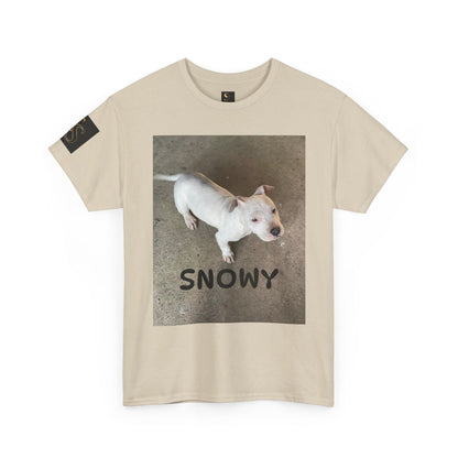 Snowy Dog Lover Unisex Heavy Cotton Tee, Cute Pet Tee, Animal Lover Gift, Dog Shirt, Casual Wear, Gift for Dog Owners