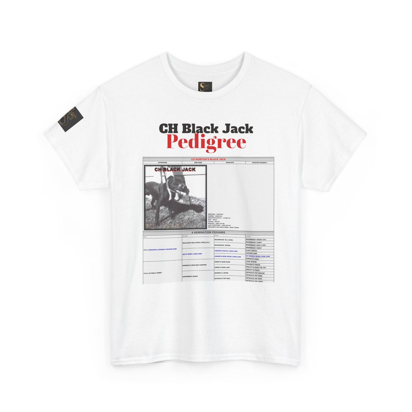 T-Shirt — "CH Black Jack" Pedigree Graphic Tee (Know Your History)