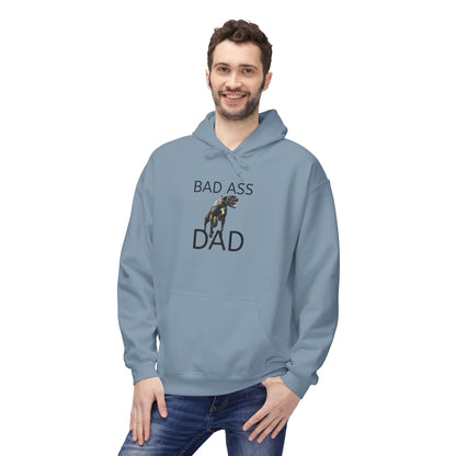 Badass Dad Hoodie — Graphic Father’s Day Pullover with Dog Silhouette