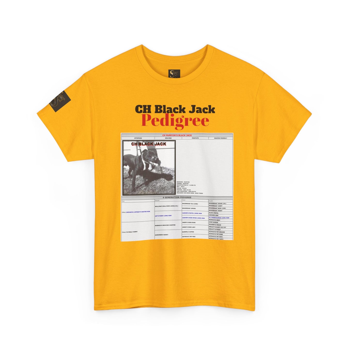 T-Shirt — "CH Black Jack" Pedigree Graphic Tee (Know Your History)