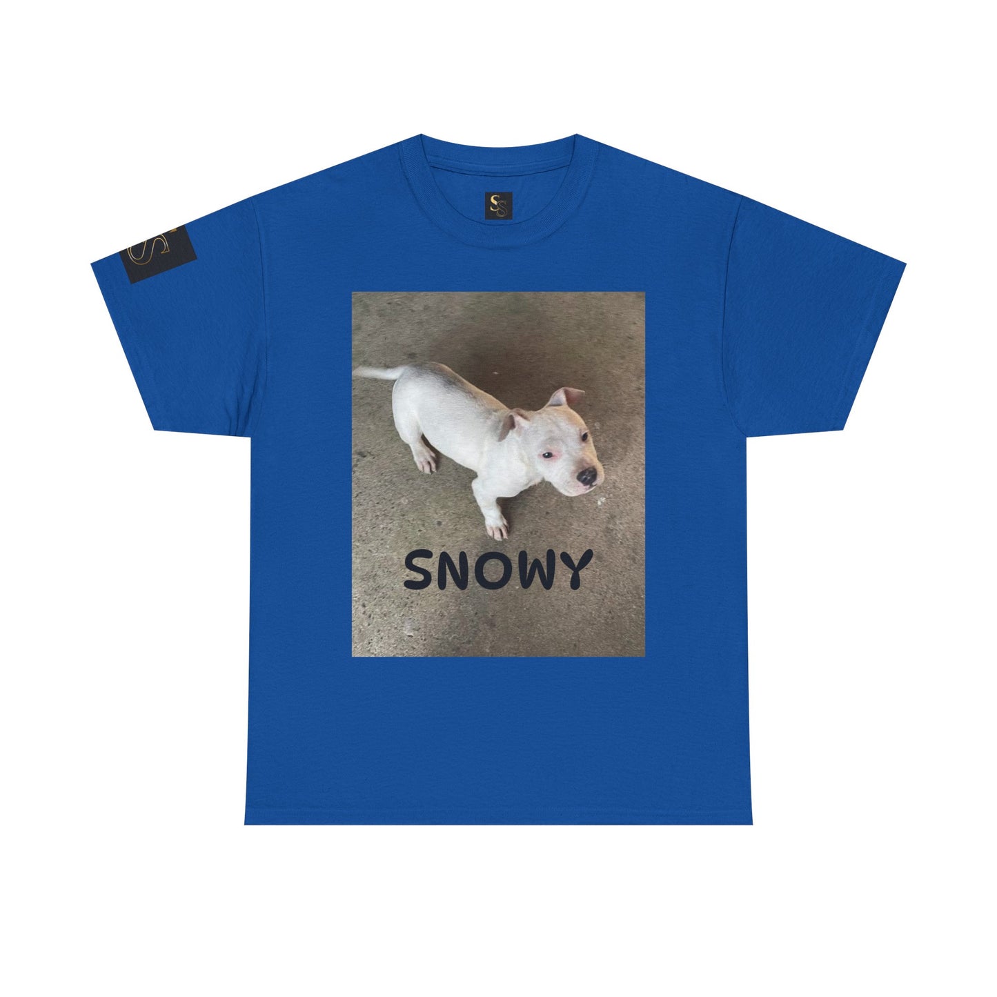 Snowy Dog Lover Unisex Heavy Cotton Tee, Cute Pet Tee, Animal Lover Gift, Dog Shirt, Casual Wear, Gift for Dog Owners