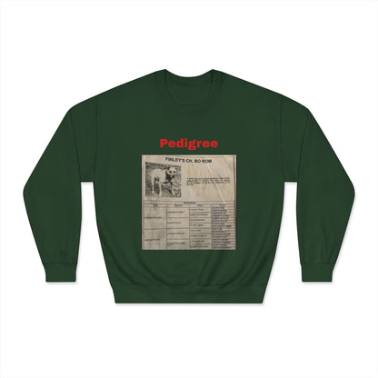 Pedigree History Crewneck Sweatshirt — Vintage Dog Pedigree Print