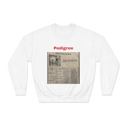 Pedigree History Crewneck Sweatshirt — Vintage Dog Pedigree Print
