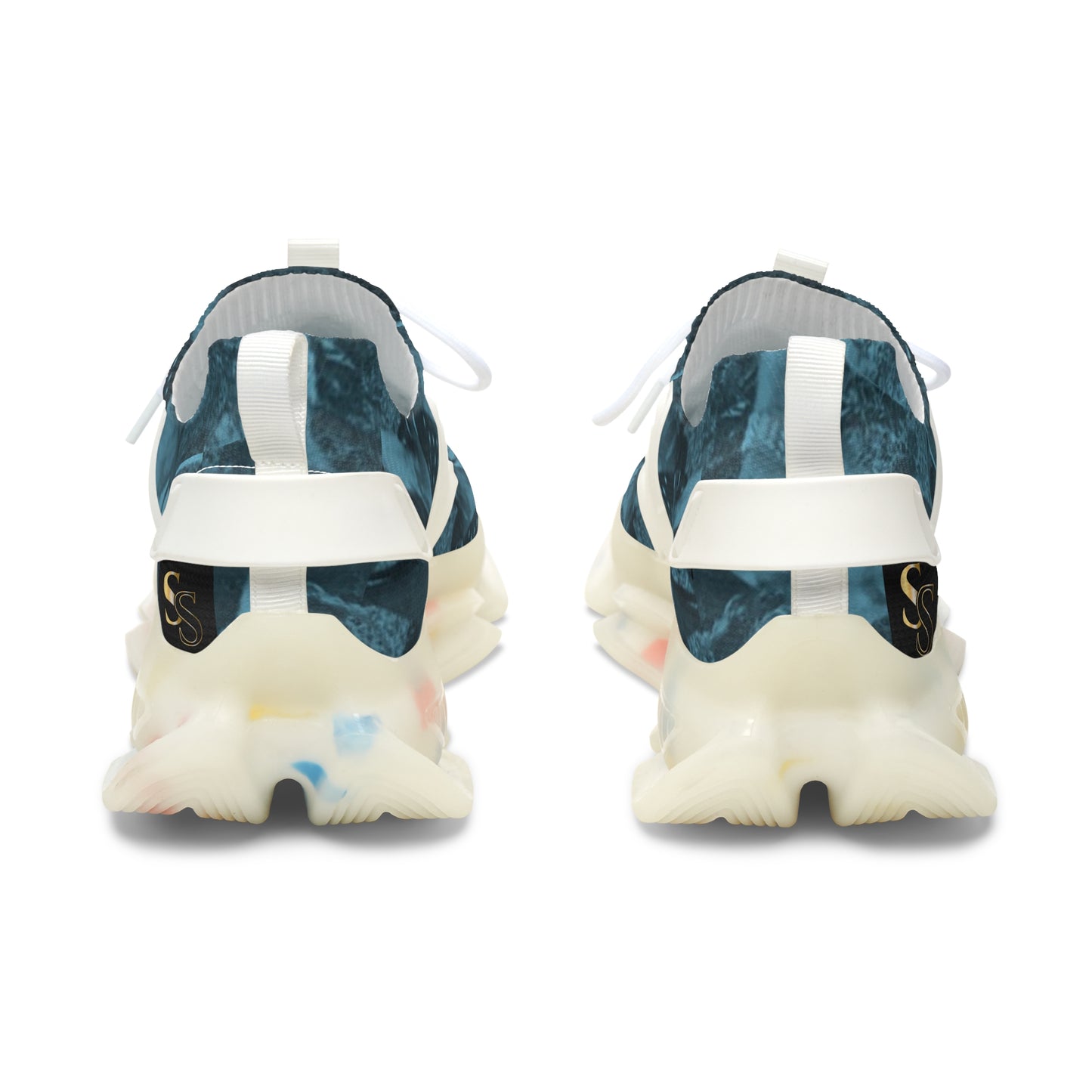 Blue Trendy Dog Women's Mesh Sneakers with Unique Artistic Design