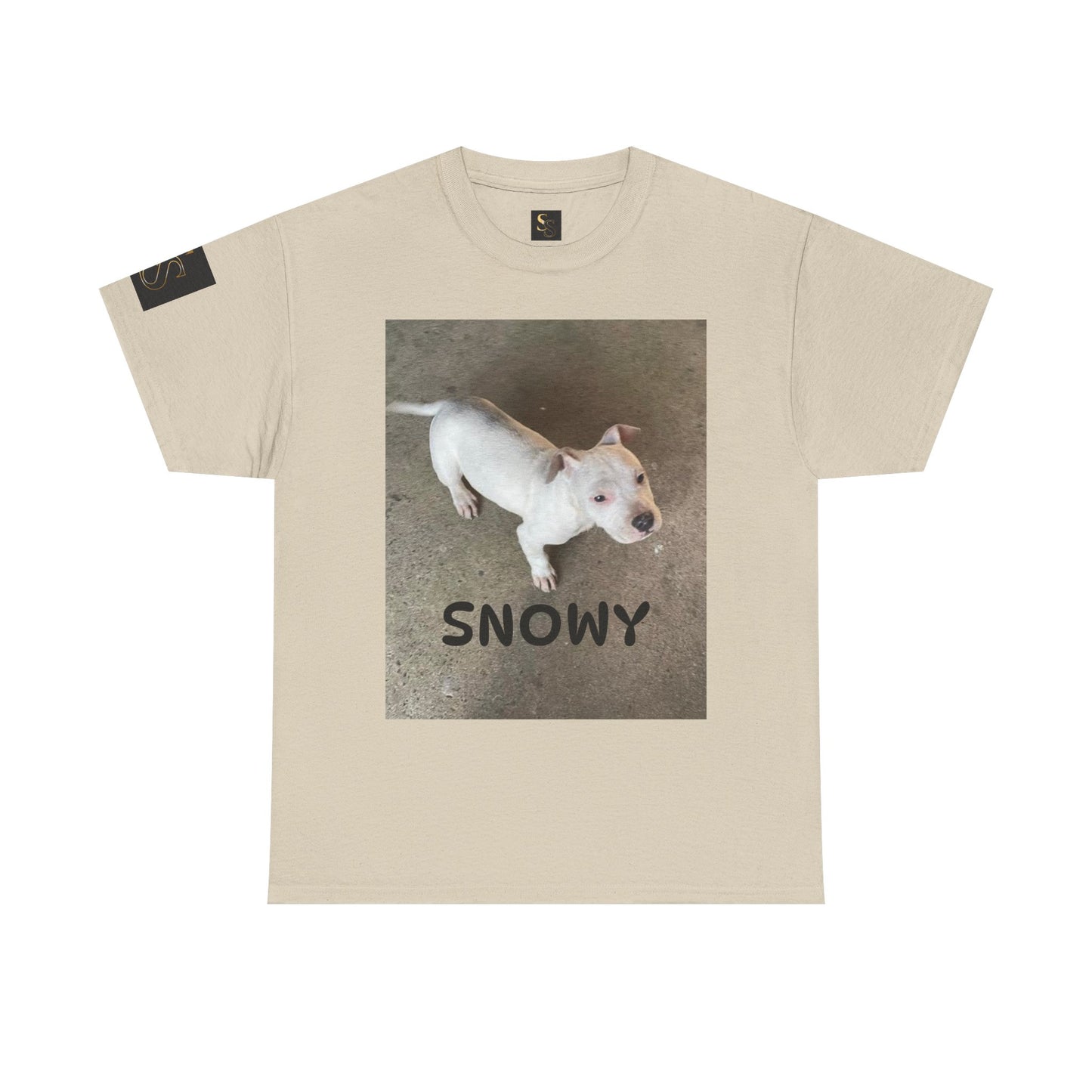 Snowy Dog Lover Unisex Heavy Cotton Tee, Cute Pet Tee, Animal Lover Gift, Dog Shirt, Casual Wear, Gift for Dog Owners