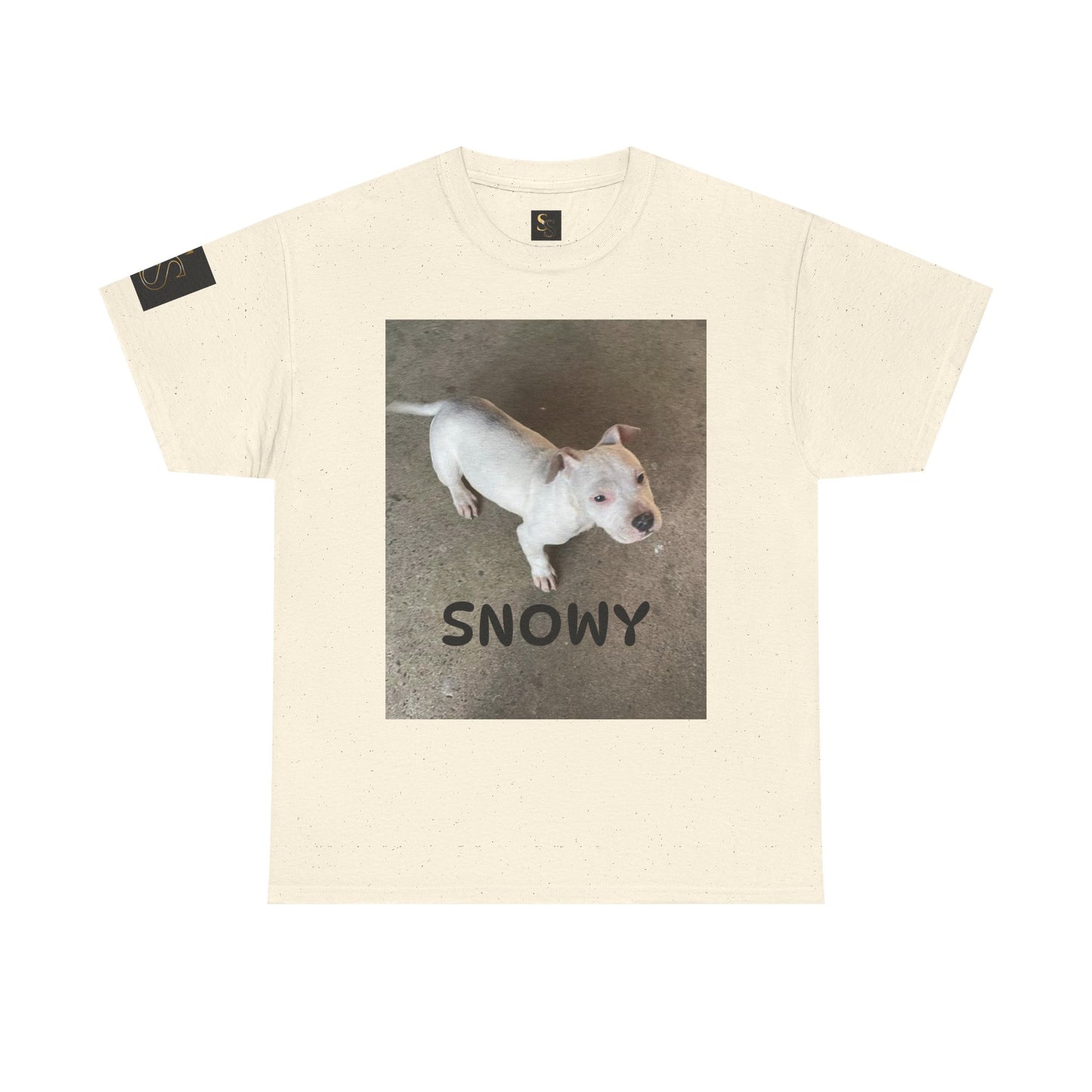 Snowy Dog Lover Unisex Heavy Cotton Tee, Cute Pet Tee, Animal Lover Gift, Dog Shirt, Casual Wear, Gift for Dog Owners