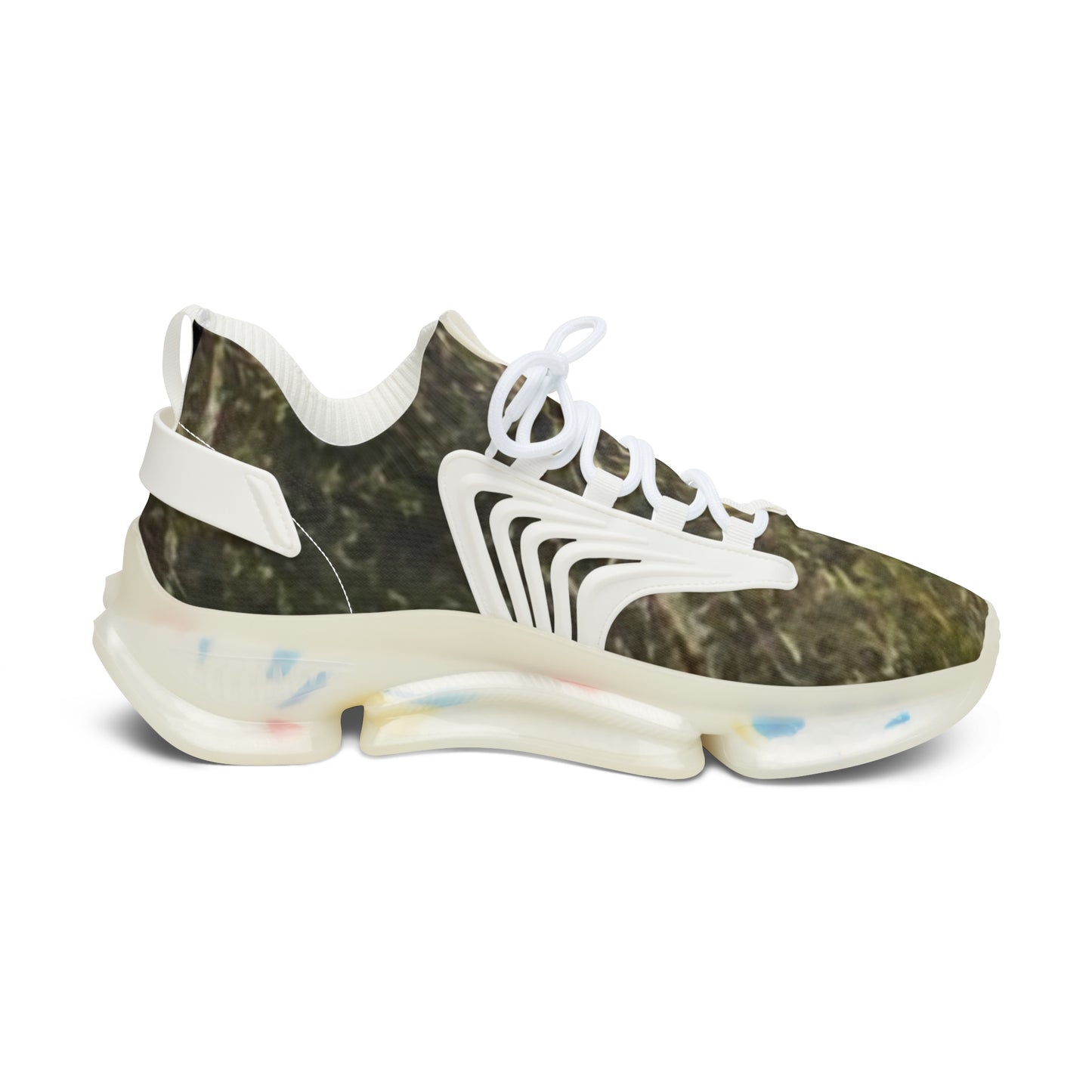 Women’s Mesh Sneakers — Olive Camo Athletic Shoes for Casual, Everyday Wear