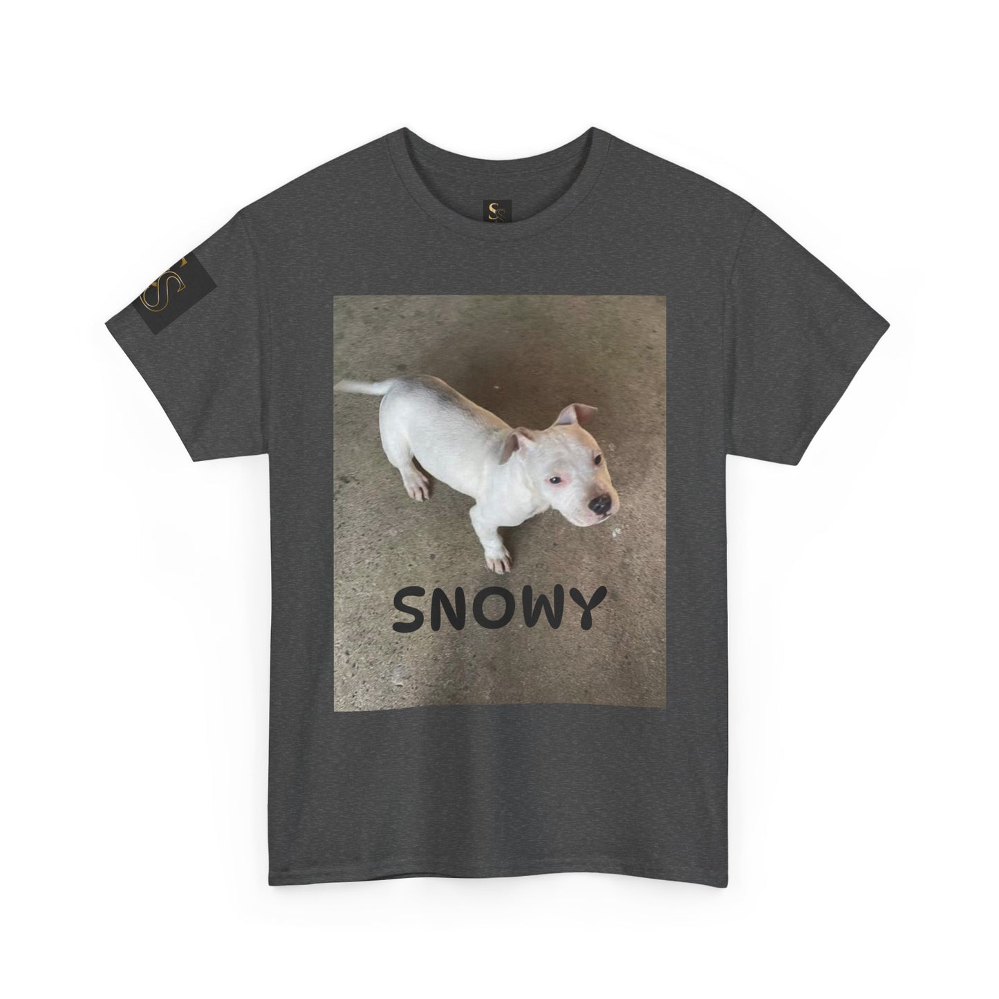 Snowy Dog Lover Unisex Heavy Cotton Tee, Cute Pet Tee, Animal Lover Gift, Dog Shirt, Casual Wear, Gift for Dog Owners