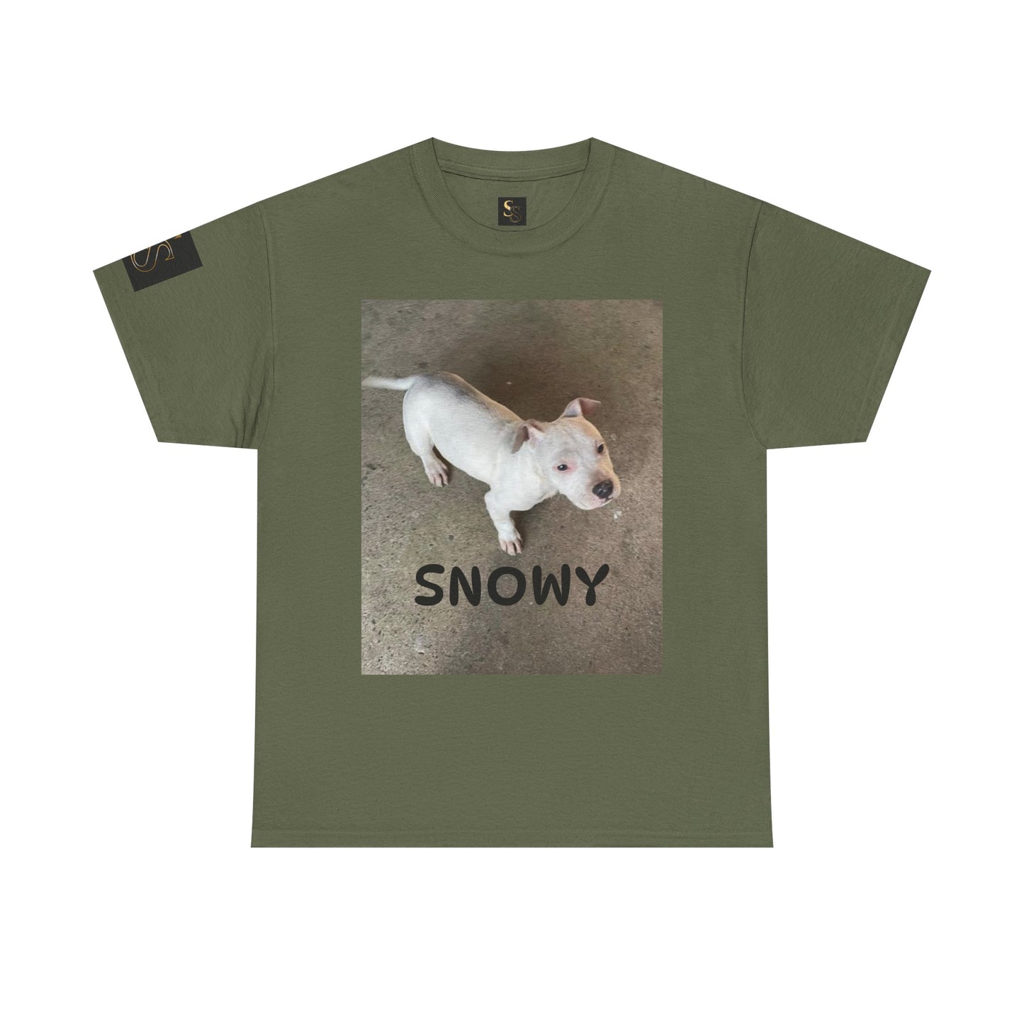 Snowy Dog Lover Unisex Heavy Cotton Tee, Cute Pet Tee, Animal Lover Gift, Dog Shirt, Casual Wear, Gift for Dog Owners