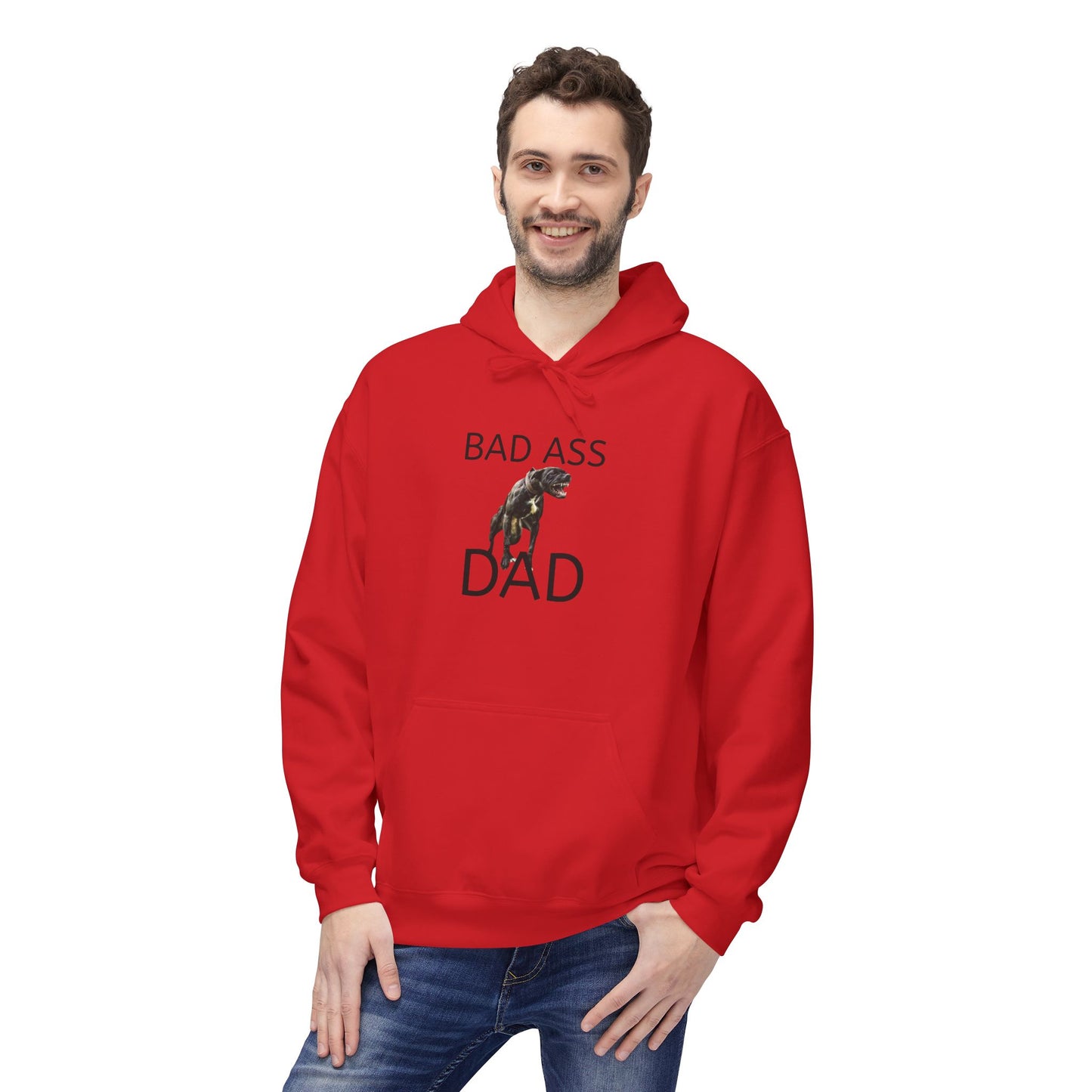 Badass Dad Hoodie — Graphic Father’s Day Pullover with Dog Silhouette