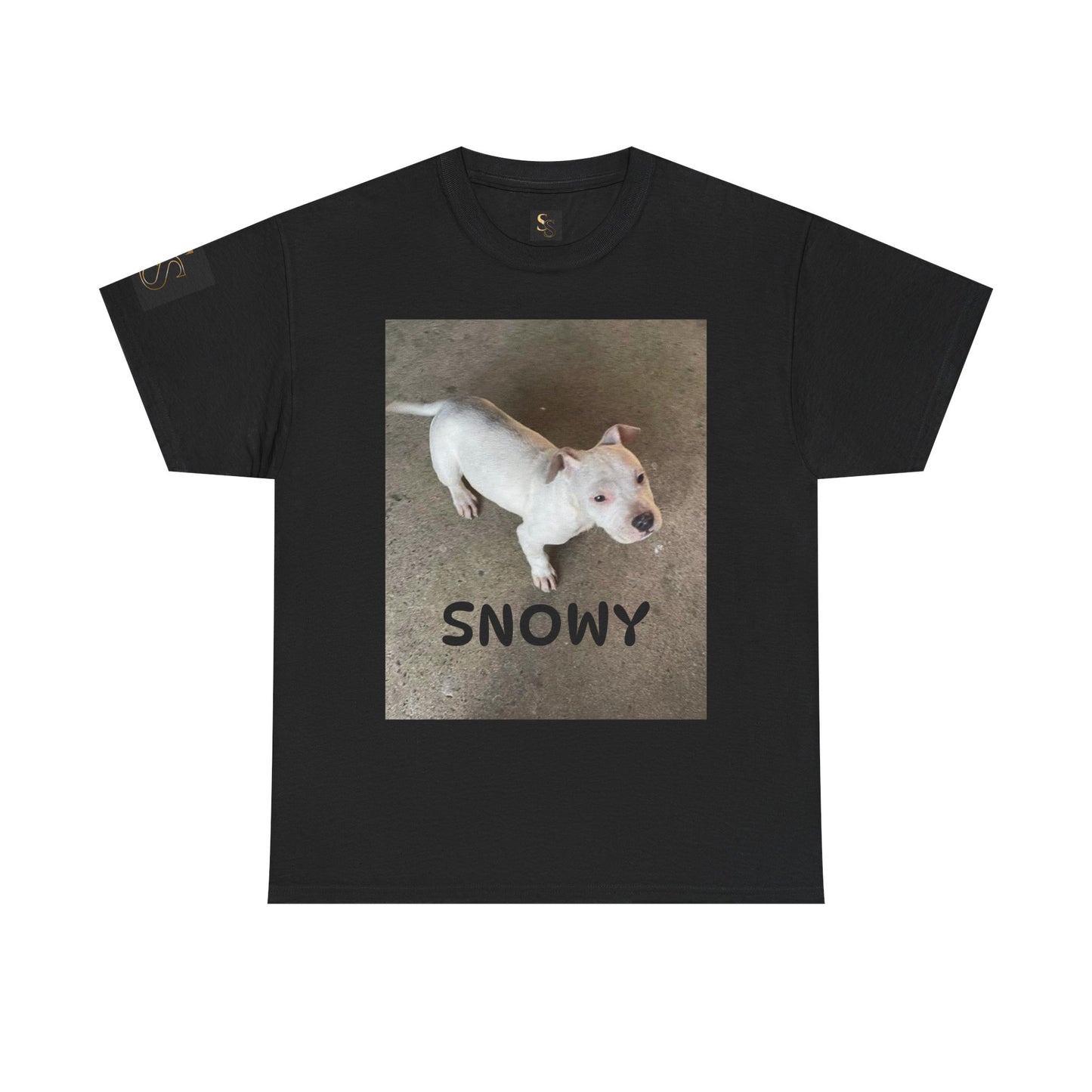 Snowy Dog Lover Unisex Heavy Cotton Tee, Cute Pet Tee, Animal Lover Gift, Dog Shirt, Casual Wear, Gift for Dog Owners