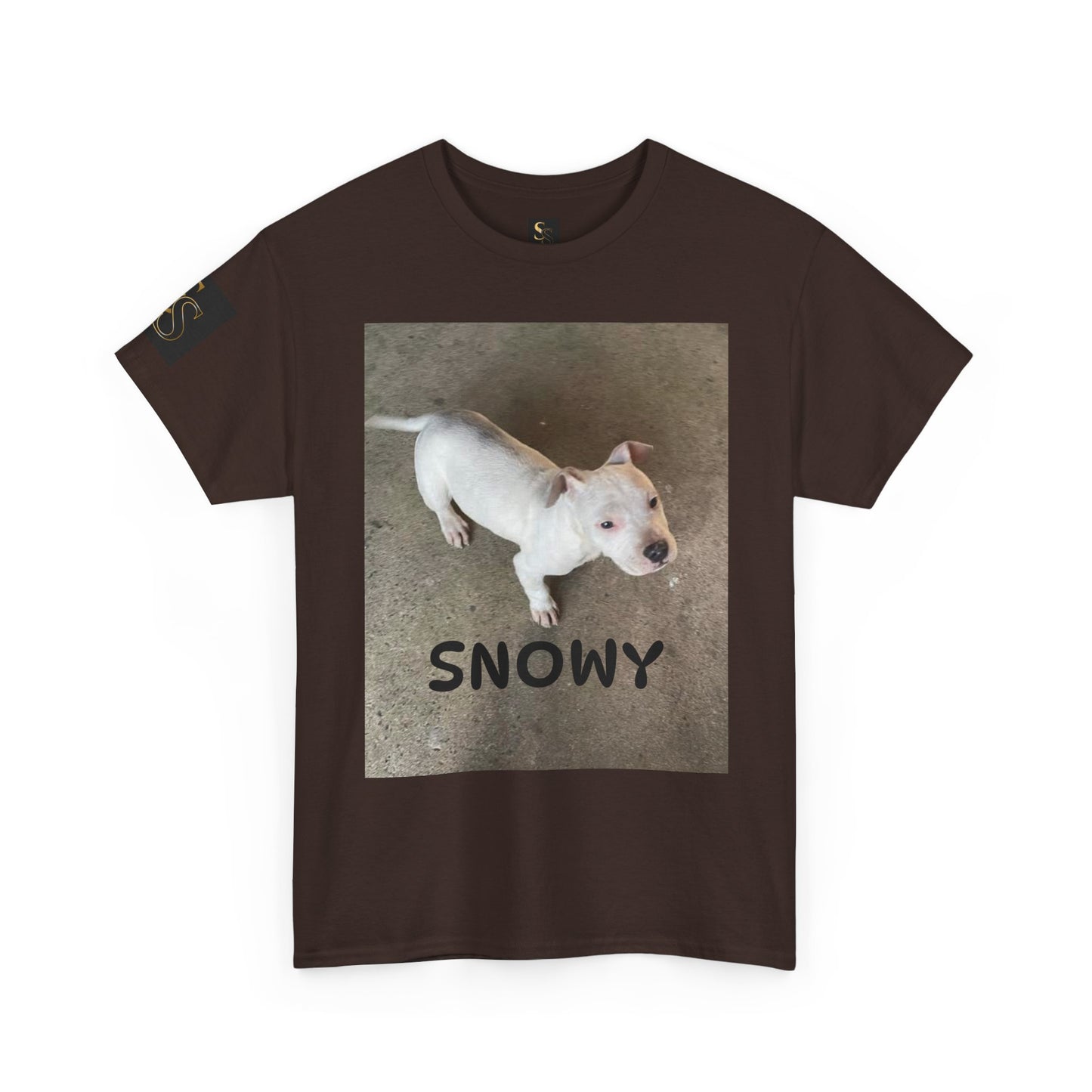Snowy Dog Lover Unisex Heavy Cotton Tee, Cute Pet Tee, Animal Lover Gift, Dog Shirt, Casual Wear, Gift for Dog Owners