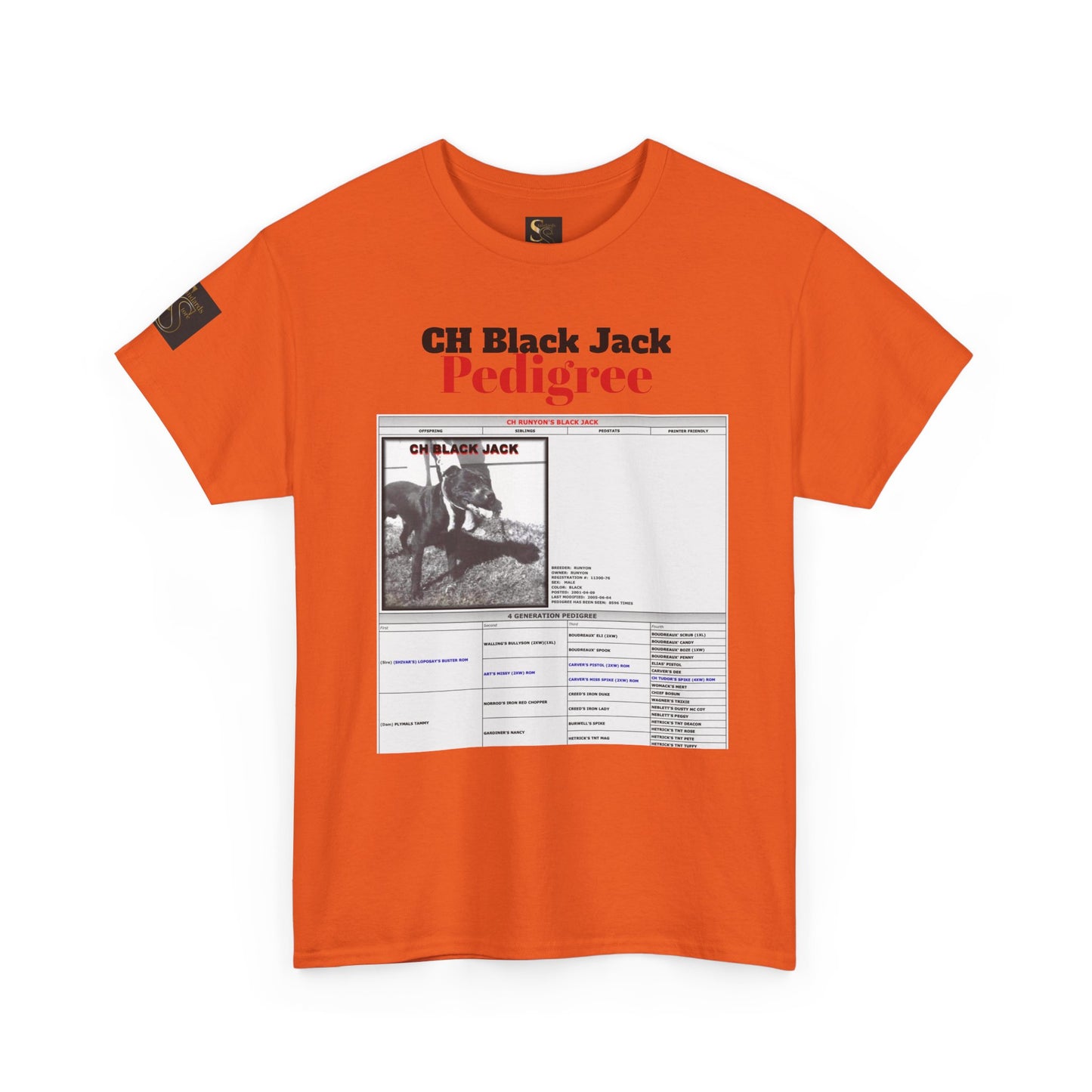 T-Shirt — "CH Black Jack" Pedigree Graphic Tee (Know Your History)