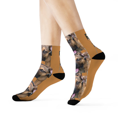 Brown Suga APBT Face Crew Socks — Funny APBT Portrait Socks