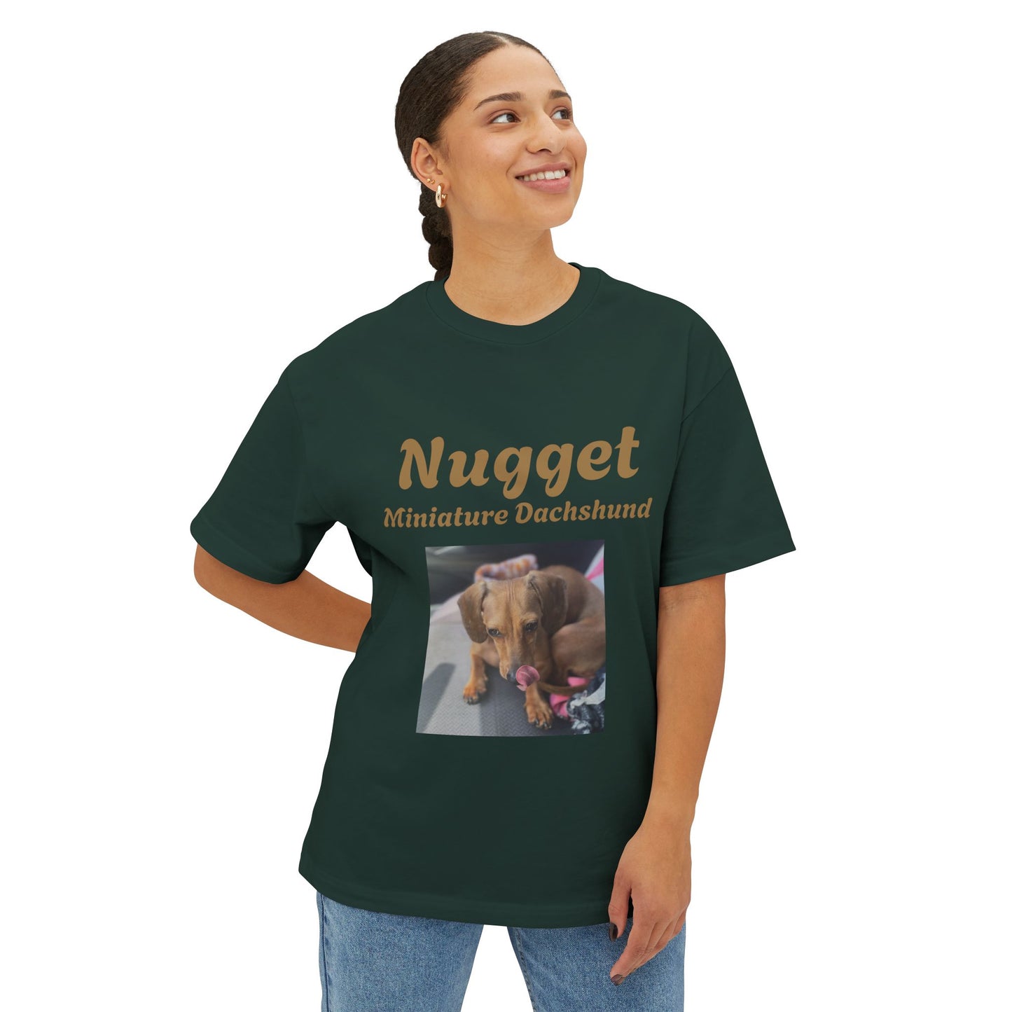 Nugget Dog Lover Oversized Tee, Funny Pet Shirt, Unisex Animal Tee, Casual Dog Owner Gift, Comfortable Boxy T-Shirt