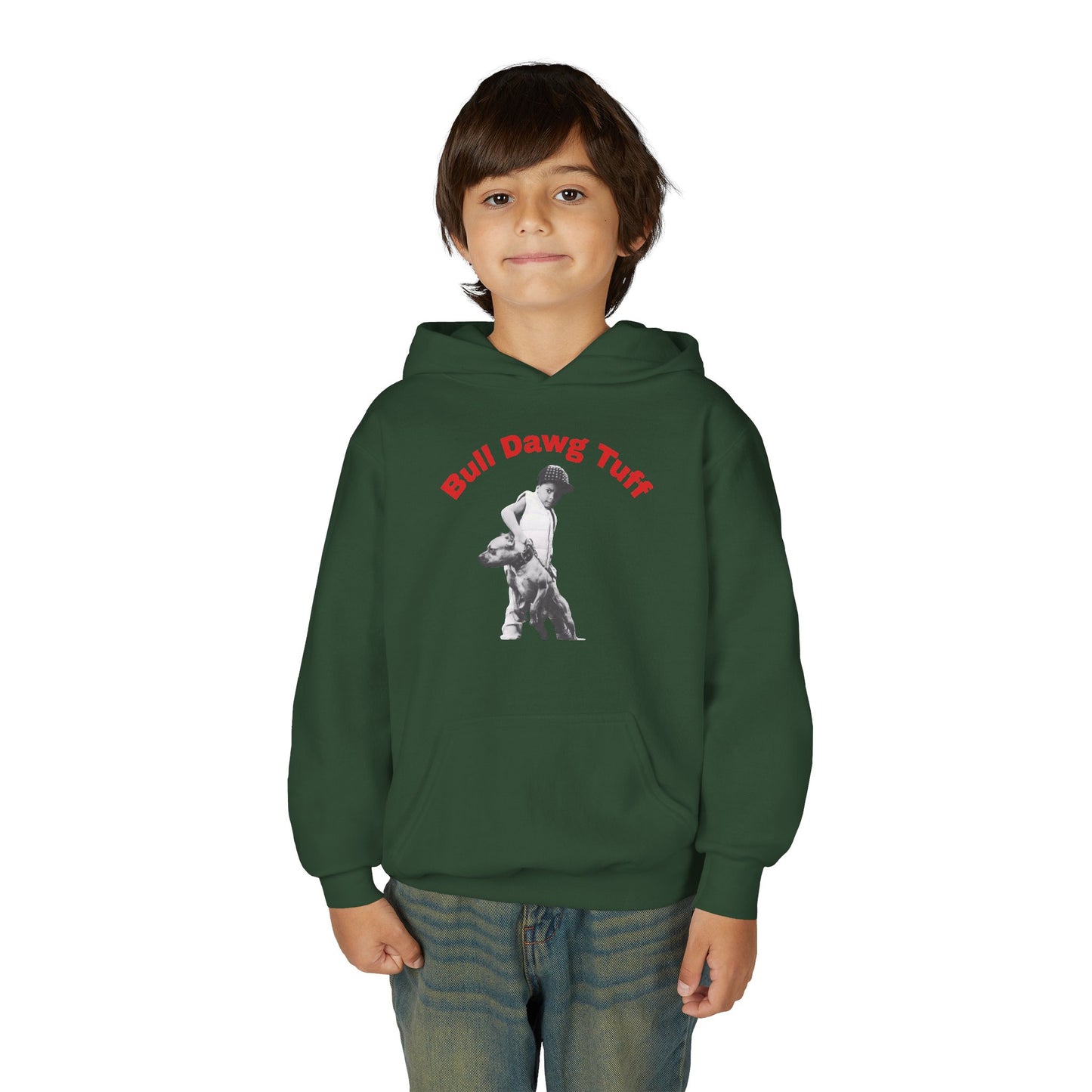 Youth Hoodie — "Bull Dawg Tuff" Graphic Sweatshirt