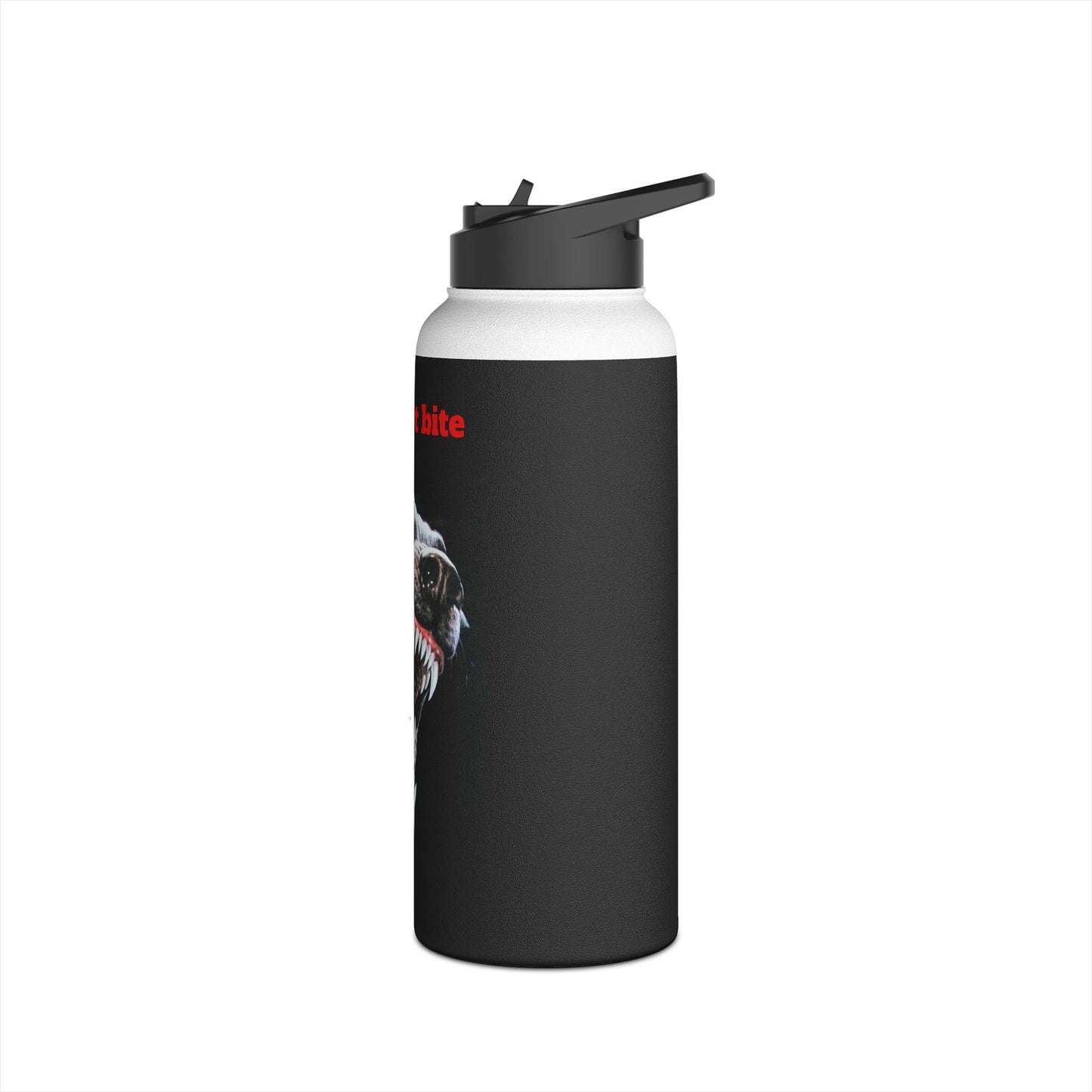 Rottweiler Stainless Steel Water Bottle - "He Won't Bite"