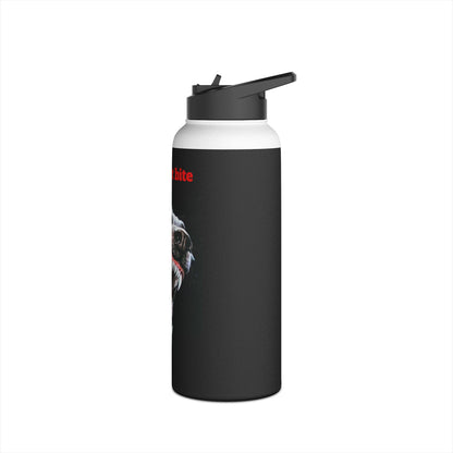 Rottweiler Stainless Steel Water Bottle - "He Won't Bite"