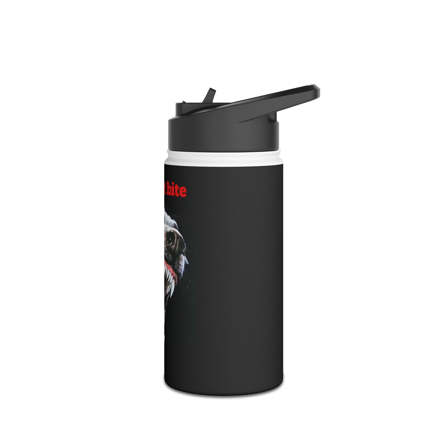 Rottweiler Stainless Steel Water Bottle - "He Won't Bite"