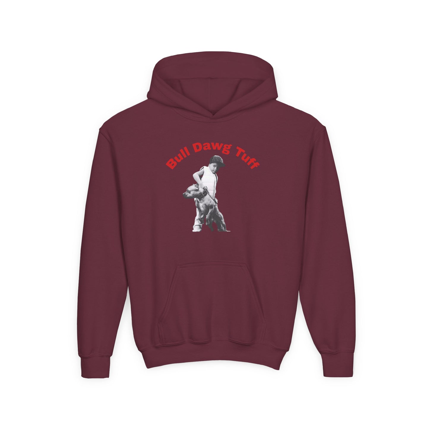 Youth Hoodie — "Bull Dawg Tuff" Graphic Sweatshirt