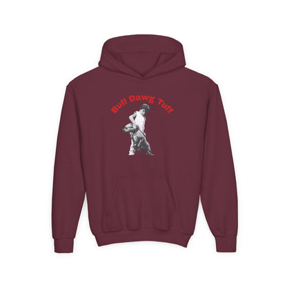 Youth Hoodie — "Bull Dawg Tuff" Graphic Sweatshirt