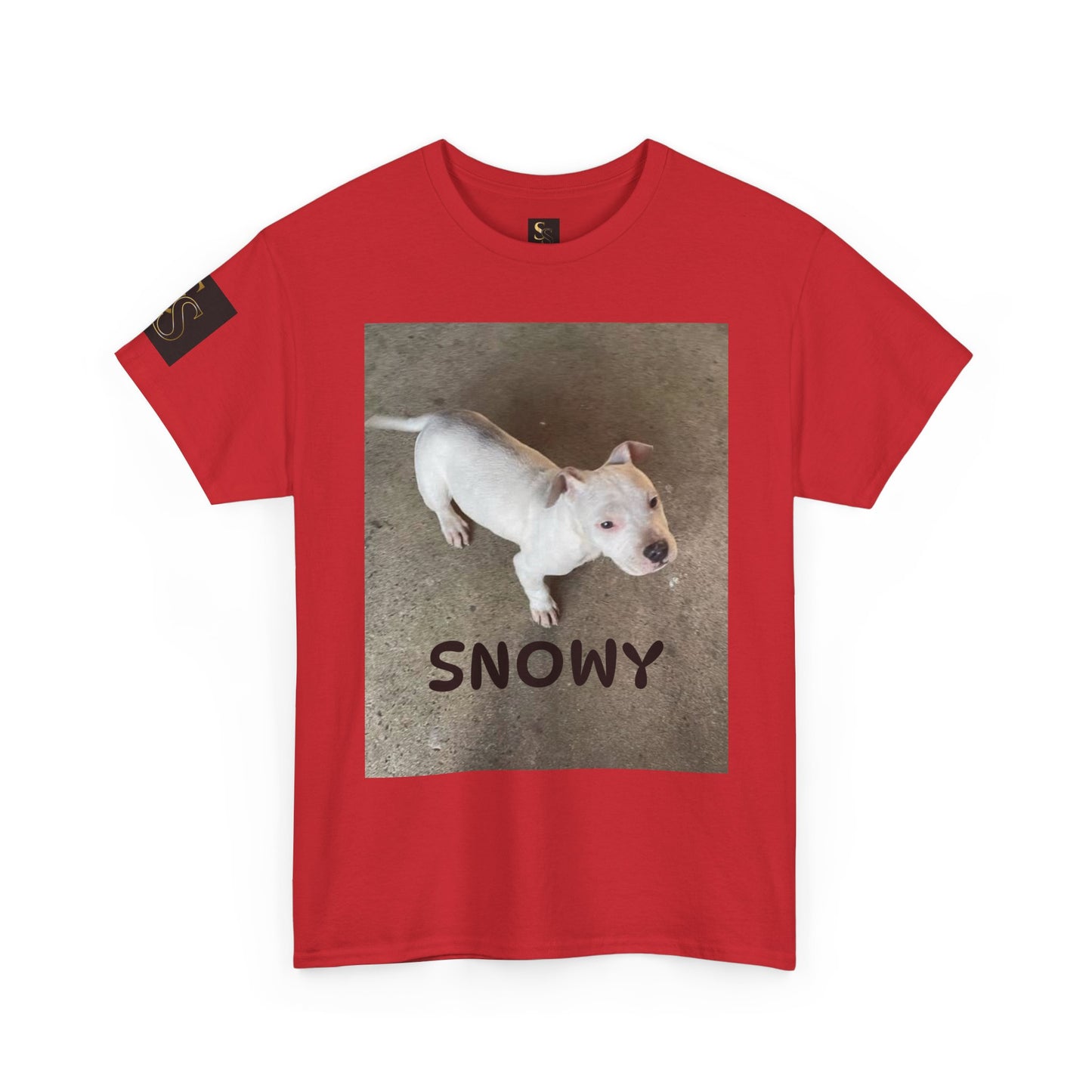 Snowy Dog Lover Unisex Heavy Cotton Tee, Cute Pet Tee, Animal Lover Gift, Dog Shirt, Casual Wear, Gift for Dog Owners
