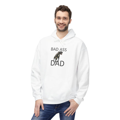 Badass Dad Hoodie — Graphic Father’s Day Pullover with Dog Silhouette