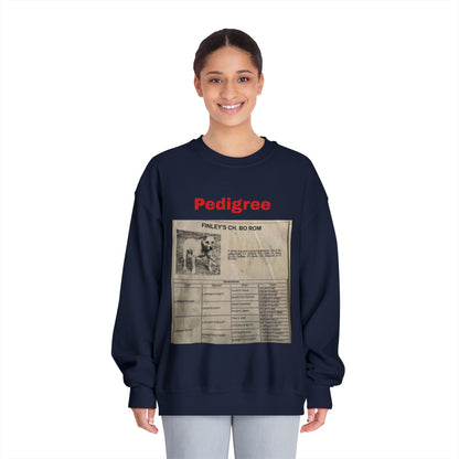 Pedigree History Crewneck Sweatshirt — Vintage Dog Pedigree Print