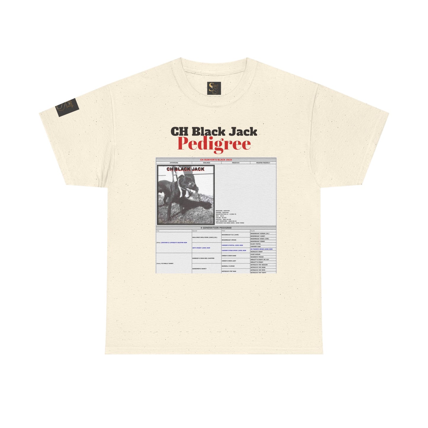 T-Shirt — "CH Black Jack" Pedigree Graphic Tee (Know Your History)