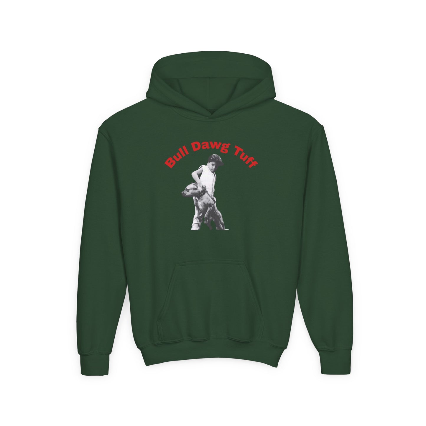 Youth Hoodie — "Bull Dawg Tuff" Graphic Sweatshirt
