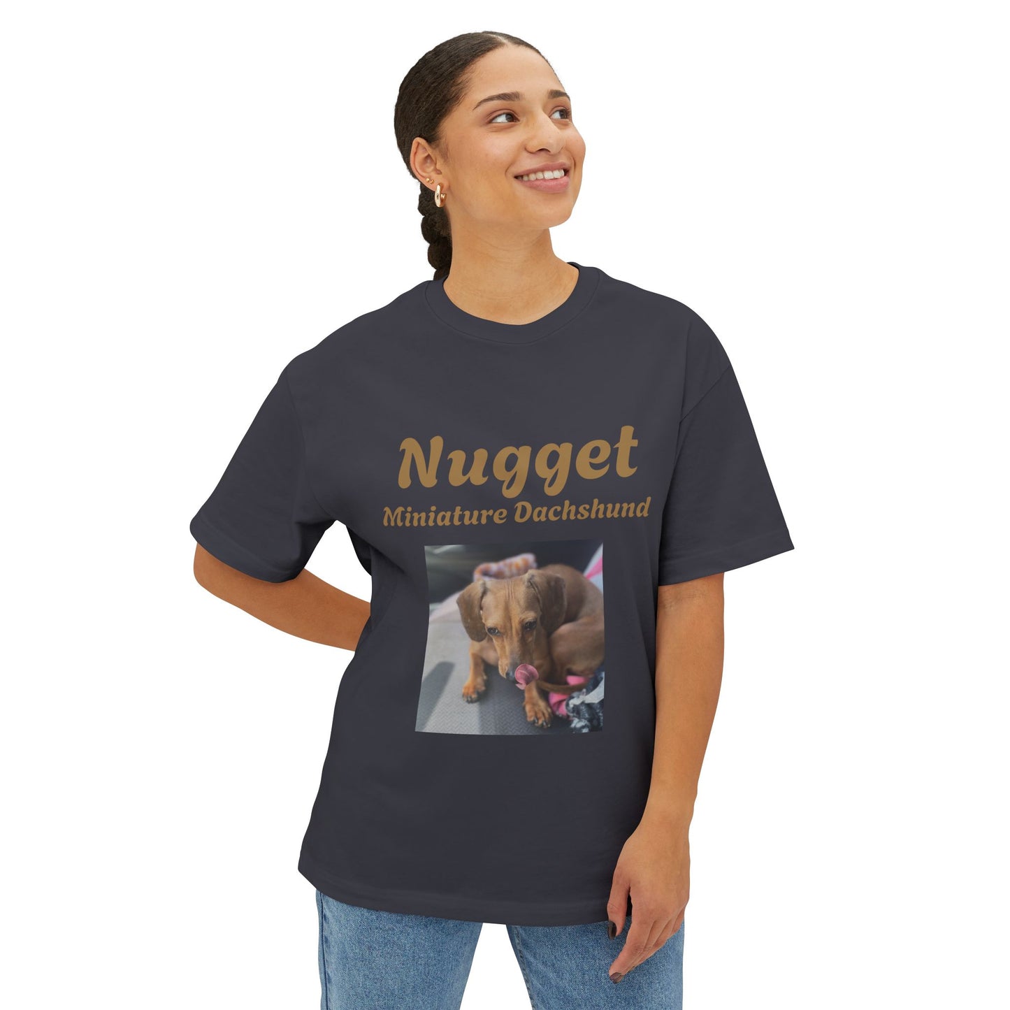 Nugget Dog Lover Oversized Tee, Funny Pet Shirt, Unisex Animal Tee, Casual Dog Owner Gift, Comfortable Boxy T-Shirt