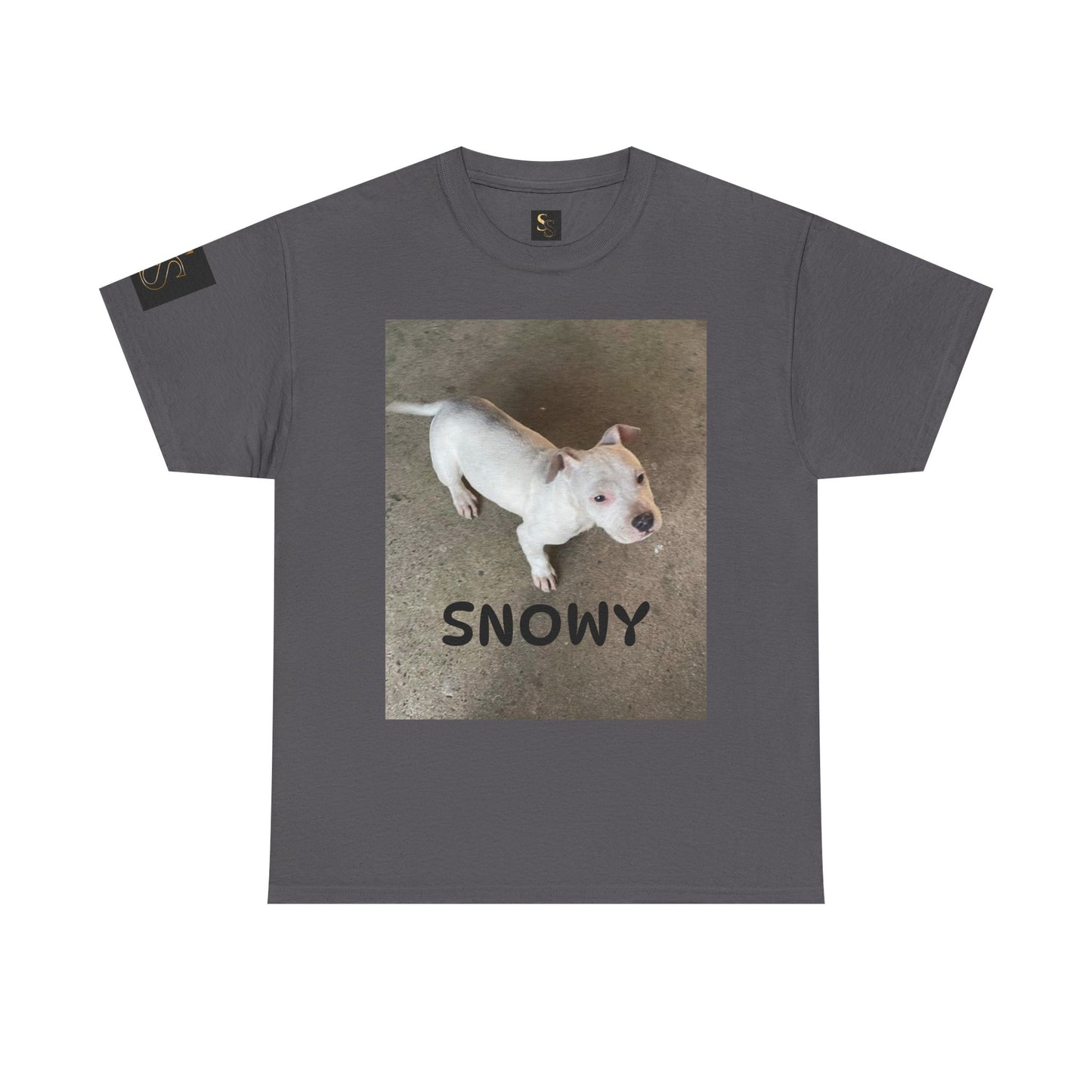 Snowy Dog Lover Unisex Heavy Cotton Tee, Cute Pet Tee, Animal Lover Gift, Dog Shirt, Casual Wear, Gift for Dog Owners