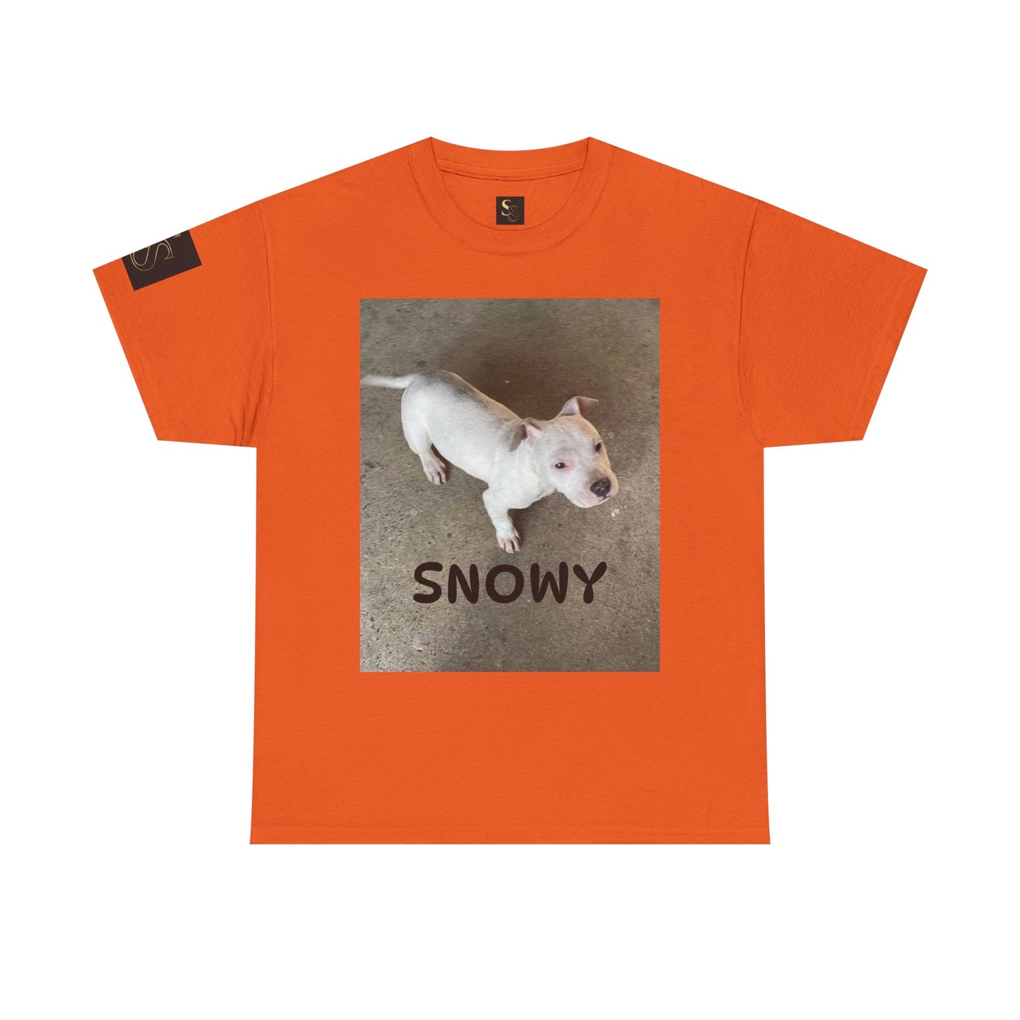 Snowy Dog Lover Unisex Heavy Cotton Tee, Cute Pet Tee, Animal Lover Gift, Dog Shirt, Casual Wear, Gift for Dog Owners