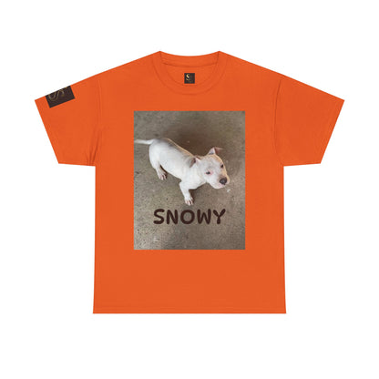 Snowy Dog Lover Unisex Heavy Cotton Tee, Cute Pet Tee, Animal Lover Gift, Dog Shirt, Casual Wear, Gift for Dog Owners