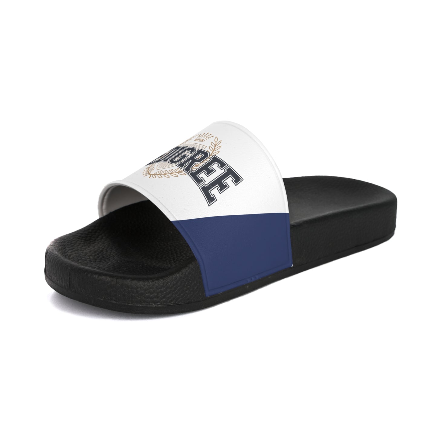 Pedigree Flag Slide Sandals — Men's Patriotic Red White Blue Pool Slides