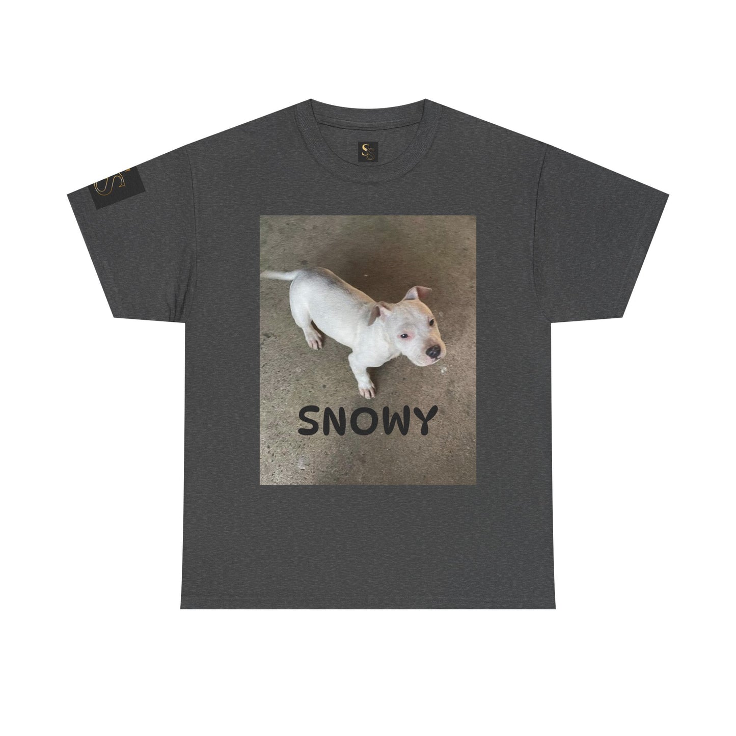 Snowy Dog Lover Unisex Heavy Cotton Tee, Cute Pet Tee, Animal Lover Gift, Dog Shirt, Casual Wear, Gift for Dog Owners