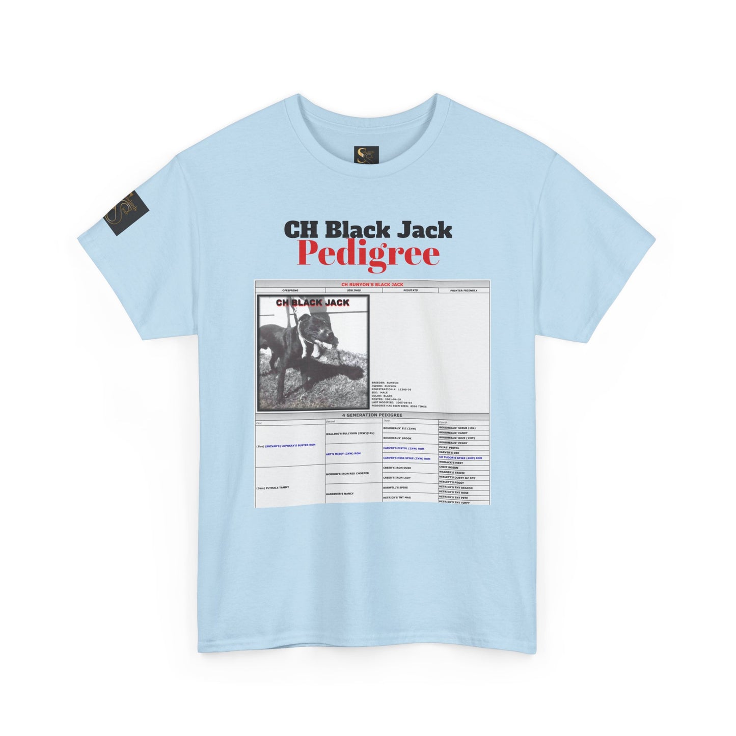 T-Shirt — "CH Black Jack" Pedigree Graphic Tee (Know Your History)