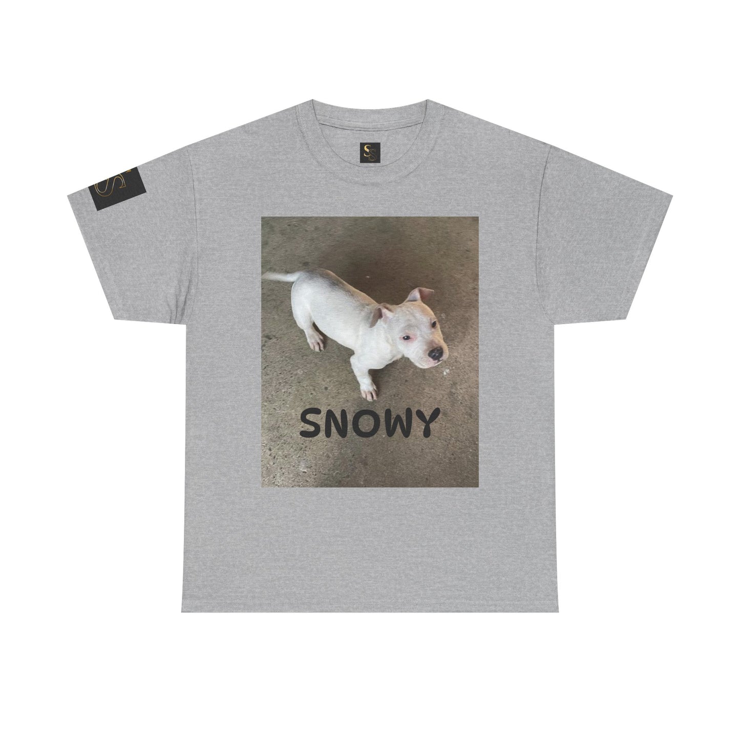 Snowy Dog Lover Unisex Heavy Cotton Tee, Cute Pet Tee, Animal Lover Gift, Dog Shirt, Casual Wear, Gift for Dog Owners