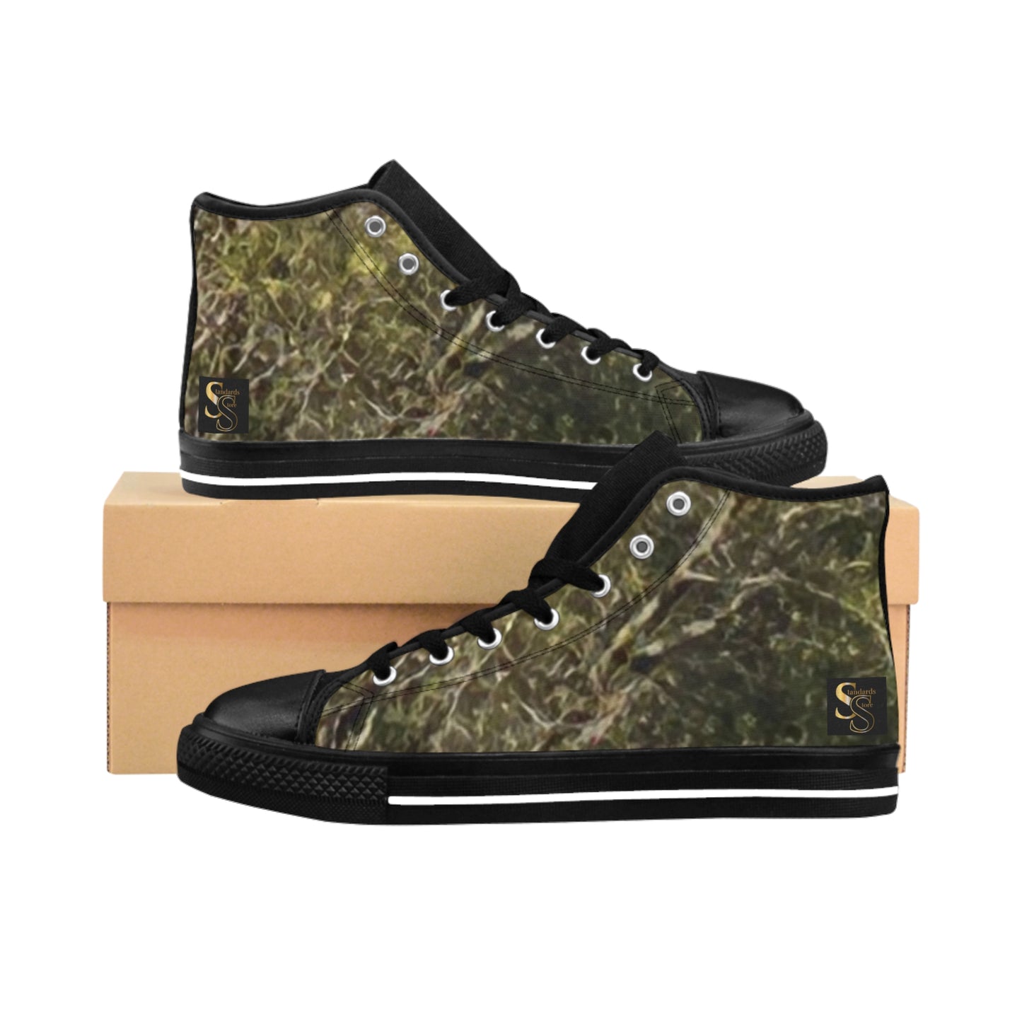 SS-Camouflage High-Top Sneakers for Men — Mossy Camo Classic