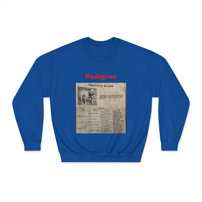 Pedigree History Crewneck Sweatshirt — Vintage Dog Pedigree Print